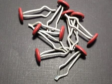 10 pc NORS round headed capped red push in trim clips fasteners for Ford Edsel