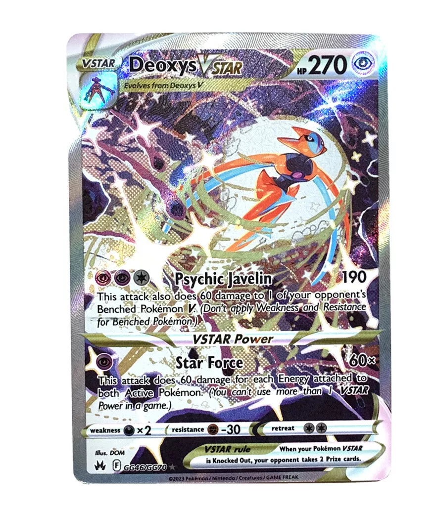 Deoxys VSTAR GG46/GG70 - Crown Zenith - Pokemon Alternate Art Card In Hand  NM