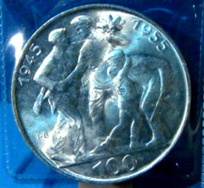 Czechoslovakia 1955 100 Korun Silver BU Coin Czech End WWII High Grade