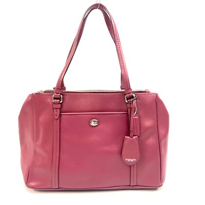 COACH PEYTON LEATHER JORDAN DOUBLE ZIP CARRYALL F25669 Merlot | eBay