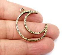 4 Pcs Moon Charms Antique Bronze Plated Crescent Charms jewelry accessories