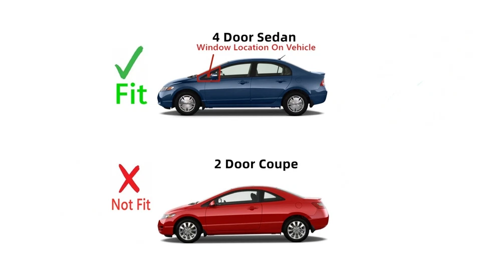 Fits 2006-2011 Honda Civic 4 Door Sedan Driver Side Left Front Vent Window Glass — 第 3/4 张图片