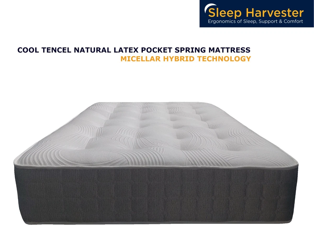 Natural Latex Cool Tencel 5000 Pocket Spring Mattress 4FT6 Double 5FT King 6FT