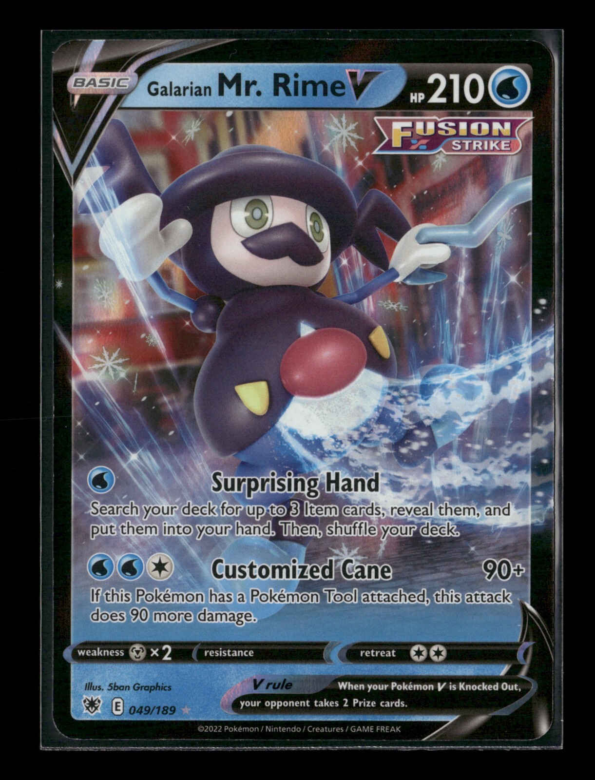 Galarian Mr. Rime V 049/189 Astral Radiance Holo Pokemon Card NM