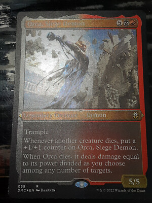 Orca Siege Demon FOIL Etched , Commander DU , NM ,MTG,FREE