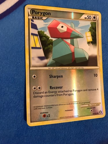 Porygon 73/102 LP Reverse Holo HGSS Triumphant Pokemon Card. Free Tracked Ship!