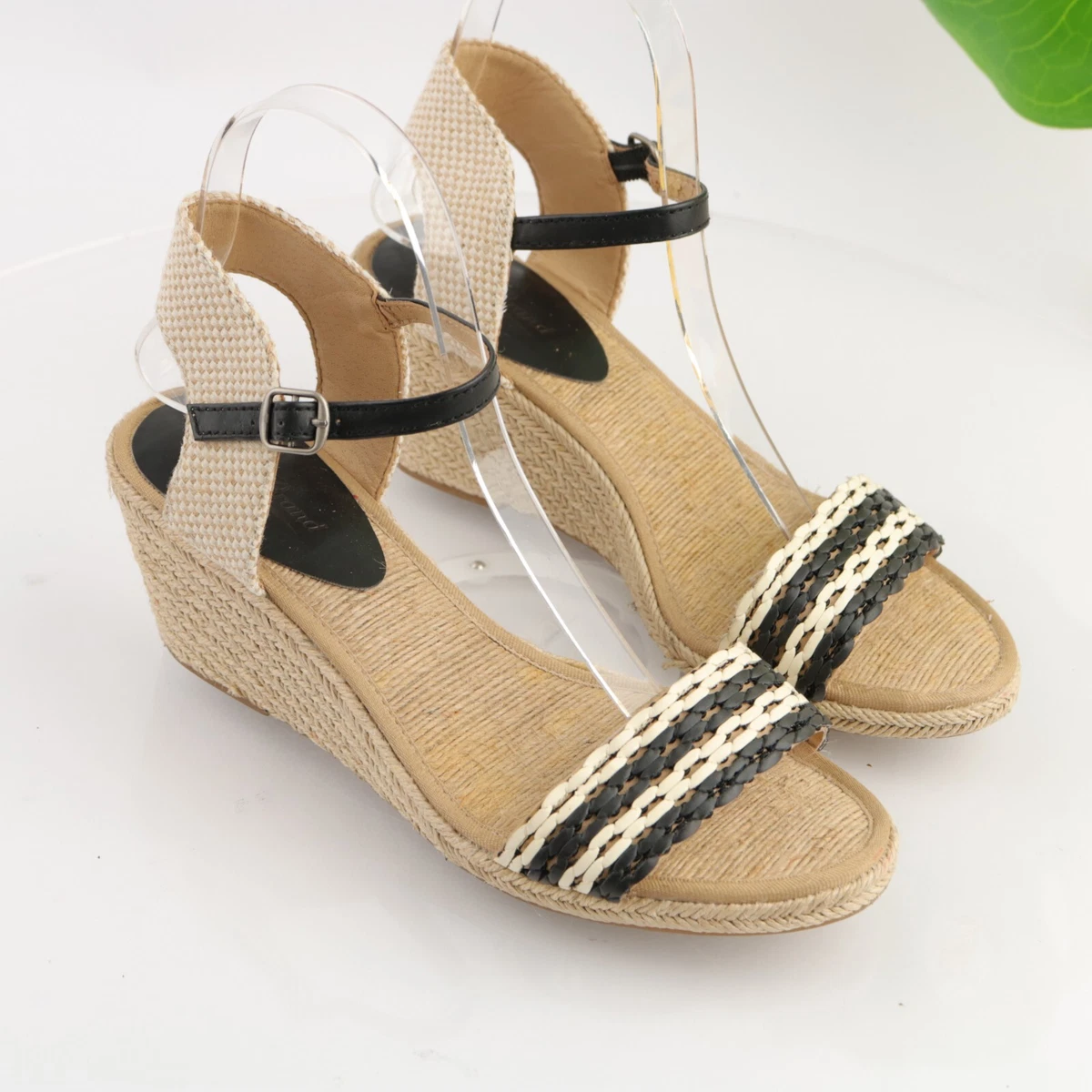 Lucky Brand Women s Kavelli Sandal Size 8 Wedge Heel Tan Black Taupe Espadrille