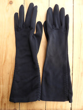 Vintage Womens Ladies Black Gloves Long 12  length Size 6 Harms of California