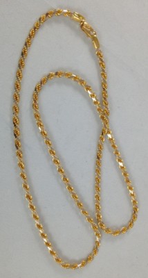 18K YELLOW GOLD TWO-TONE ROPE CHAIN 