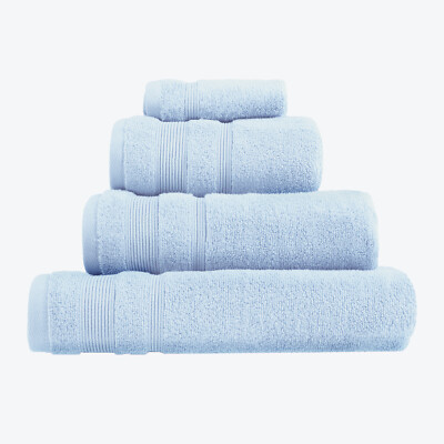 Weiche Ägyptische Baumwolle Badetücher in Babyblau - Hand Badetuch Gesichtstücher Set
