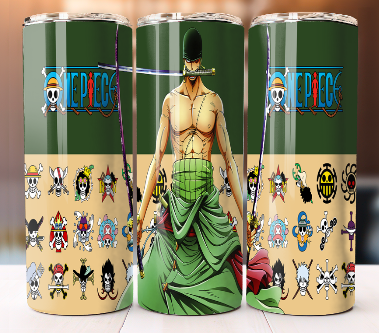 One Piece Zoro Character Anime  Tumbler 20oz Cup Mug Stainless Steel