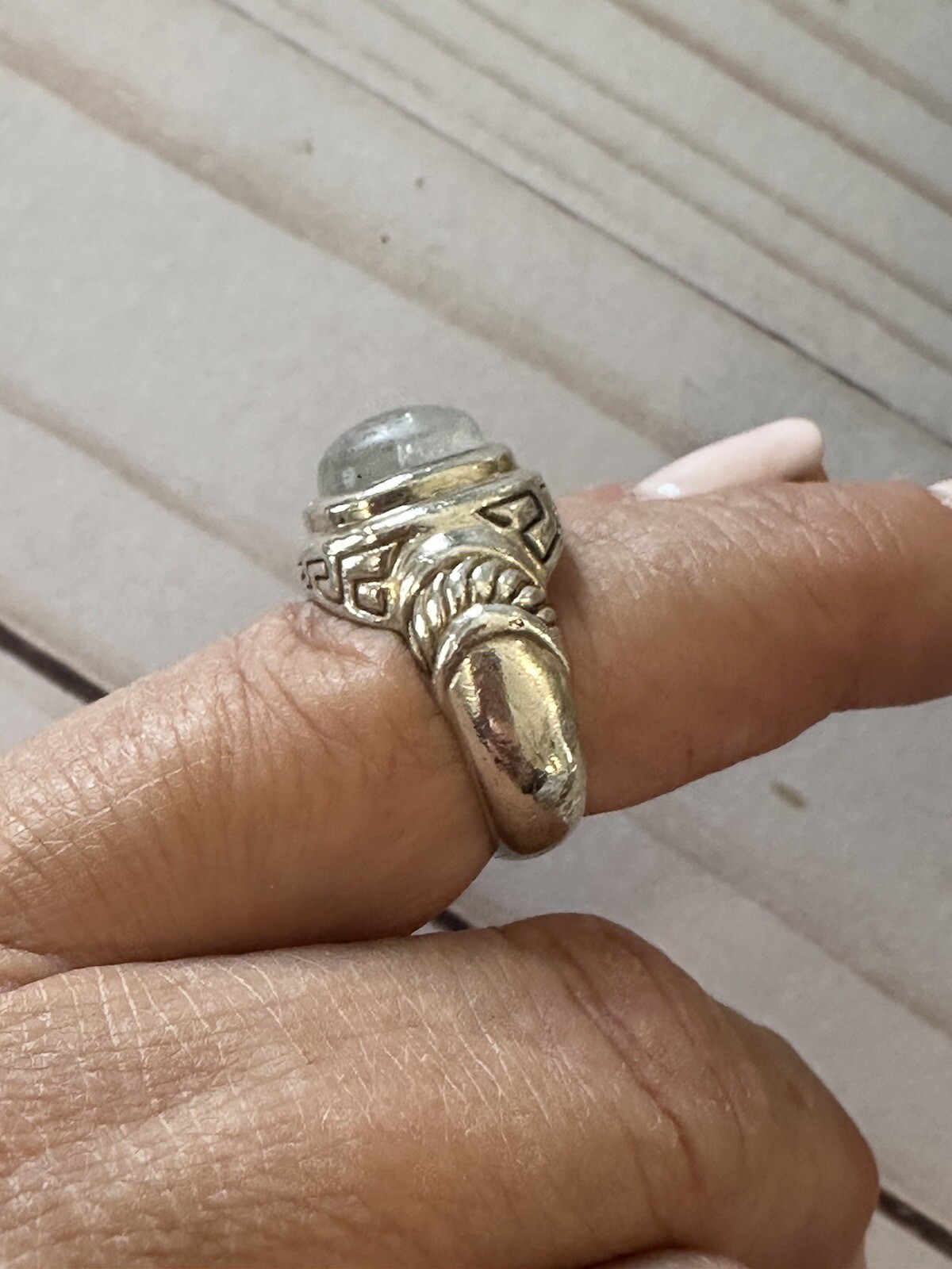 Gorgeous Unique Opalescent Sterling Silver Statem… - image 9