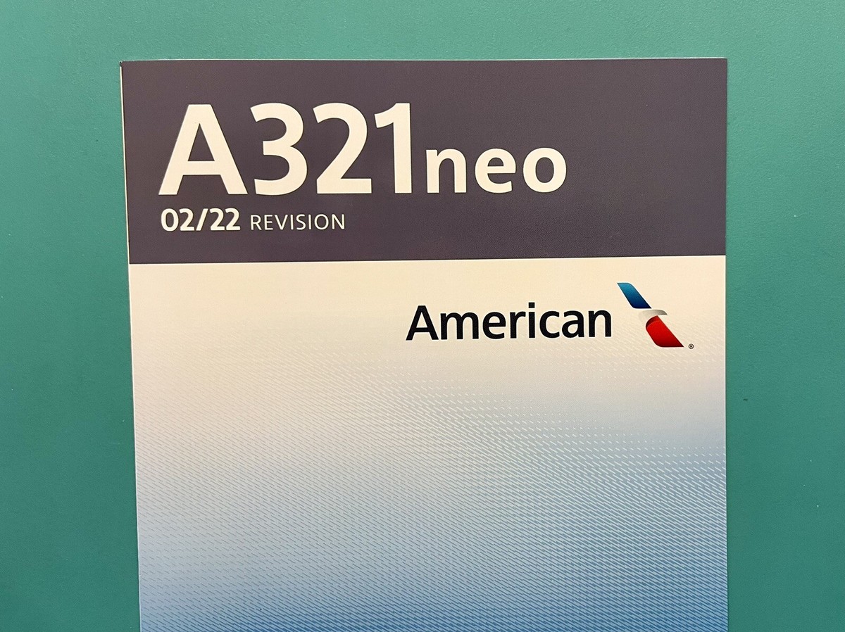AMERICAN AIRLINES SAFETY CARD--AIRBUS 321 NEO GREY | eBay