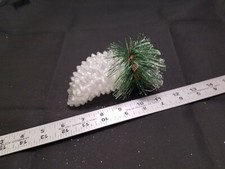Silver White Glitter Glass Pinecone Christmas Ornament 5.25