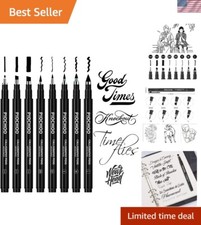 Elegant 8-Piece Calligraphy Pens Assortment with Waterproof Ink for Beginners