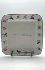 Rosanna Ceramic Square Serving Platter "Cheers Darling" 10 3/4" x 10 3/4"