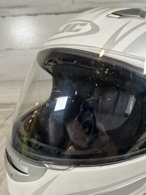hjc cl sp type o helmet HJC CL-SP Type-O Moto Full Face Helmet White/Gray Medium - Good condition