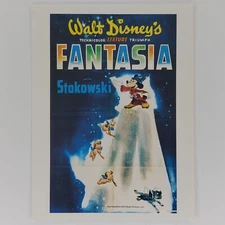 Fantasia Postcard One Sheet Poster Disney Sorcerer Mickey Mouse 1991 Clearance