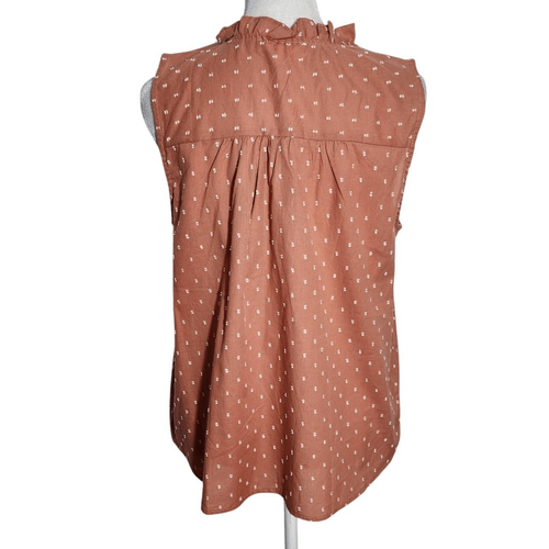 Mine Terra Cotta Sleeveless Blouse with Embroidered Details NWOT Size Medium - Picture 2 of 9