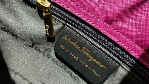 Rare Salvatore Ferragamo Plum Saffiano Leather Tote / Shoulder Bag - Picture 4 of 12