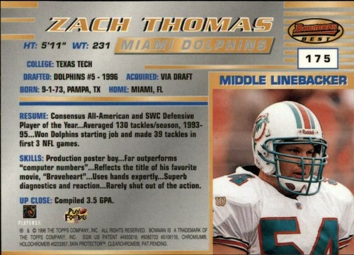 1996 Bowman's Best Football  *COMPLETE YOUR SET*  Pick From List - Picture 346 of 356