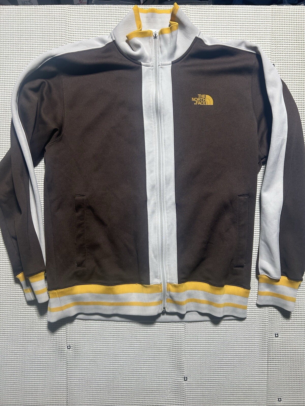 Vintage The North Face Mens Large Full Zip Brown Track Jacket Check Details