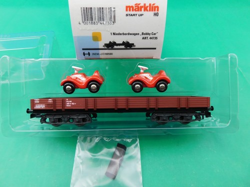 B12 Märklin H0 Güterwagen 44735 Niederbord mit 2x Bobby Car OVP TOP | Condition: Gebraucht