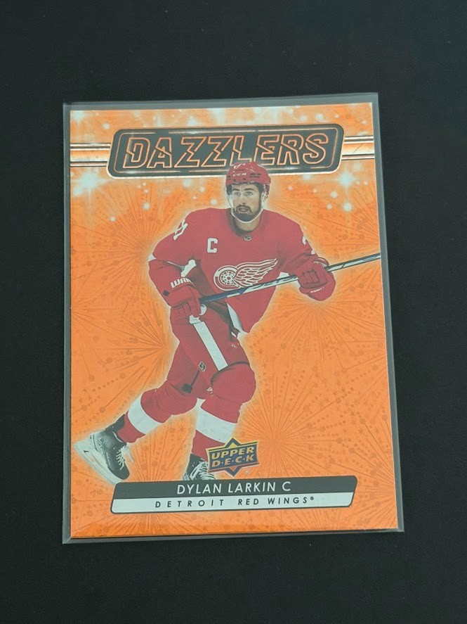 Dylan Larkin 2023-24 Upper Deck Series 2 Dazzlers Orange Insert Card # DZ67