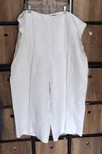 Lauren Ralph Lauren Black Label Women's Size 20W Flat Front Pants White Wide-leg