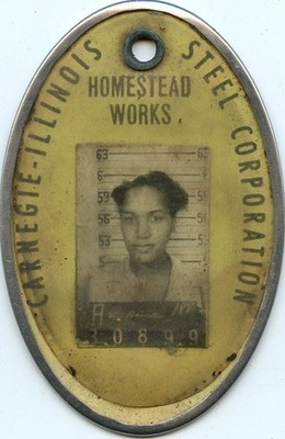 Vintage African American Lady ID Badge, Homestead Works PA