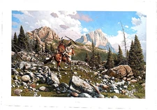 "The Trophy" by Richard Luce Signed #96/975 Ltd Ed American Indian Lithograph