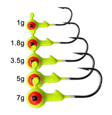 50pcs Jig Head Hooks Fishing Round Ball Head Bass Trout Crappie