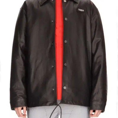 032c Black Leather Coach Jacket XL, 100% Sheep Leather, Excellent Condition
