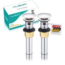 2-Pack Pop Up Bathroom Sink Drain with Overflow - Fits 1-5/8" to 2" Holes