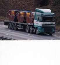 COL PHOTO: J  WARBURTON & SONS DAF 95 ARTIC FLAT TRAILER - W491 VFP