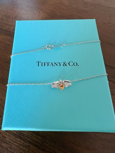Tiffany & Co. Paper Flowers® Spessartine Firefly Pendant In Platinum AUTHENTIC