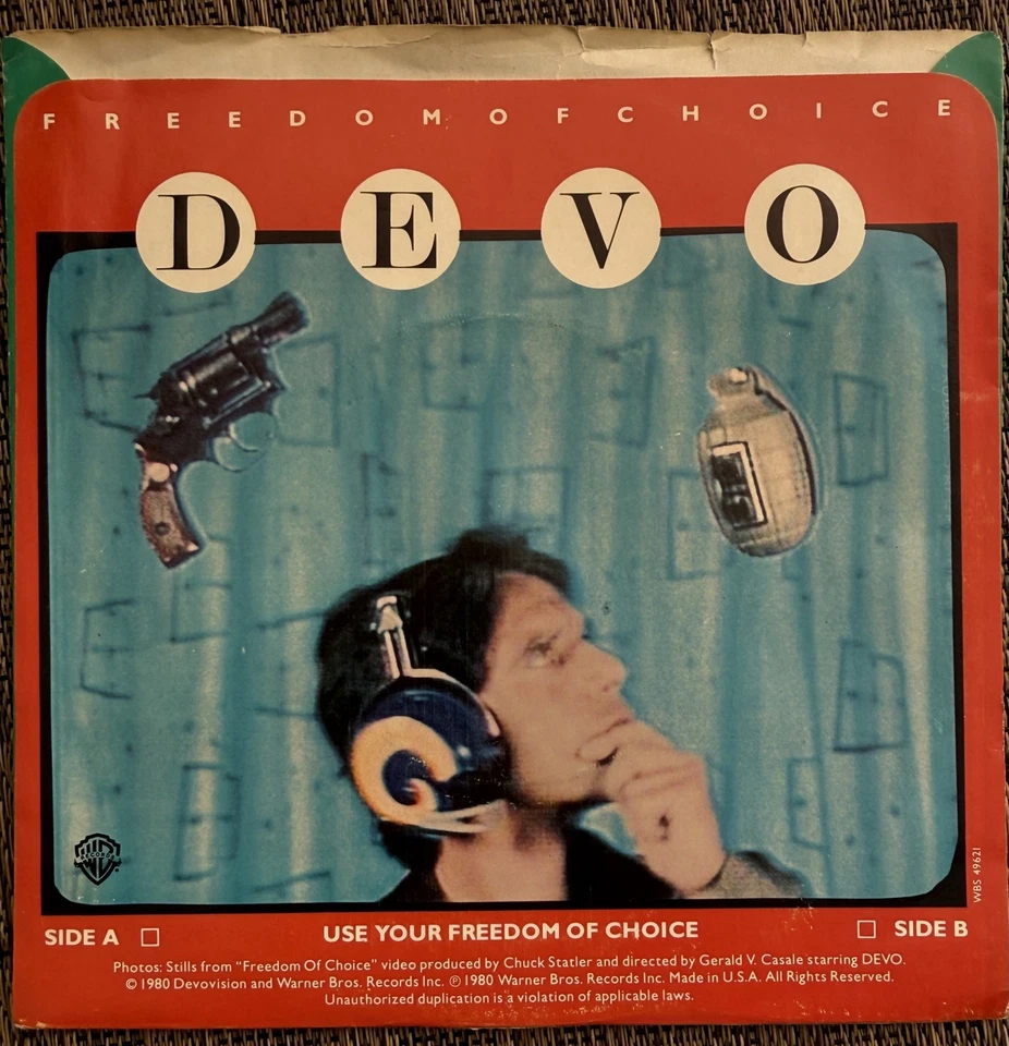 Devo - Snowball (remix) / Freedom of Choice - Warner WBS49621 - M PS - Image 2 of 4