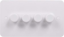 Schneider Electric Lisse White Moulded - 4 Gang 2 Way Dimmer Light Switch, 250 W