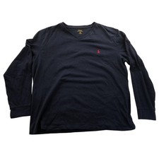 Polo Ralph Lauren Mens Sweater XL Navy Blue V Neck Long Sleeve Pullover Casual