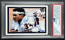 WALTER PAYTON PSA 7 1992 UPPER DECK #27 CL FOOTBALL HEROES: AUTO 78/2800 BEARS