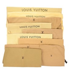 LOUIS VUITTON Logo 10 Set Dust Bag Drawstring Canvas Cotton Beige Brown 09KP028