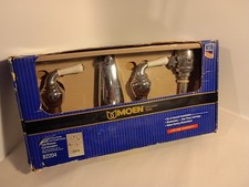 New Vtg Moen Decorator Series Tub/Shower Combination Set 82204 All Heavy Chrome