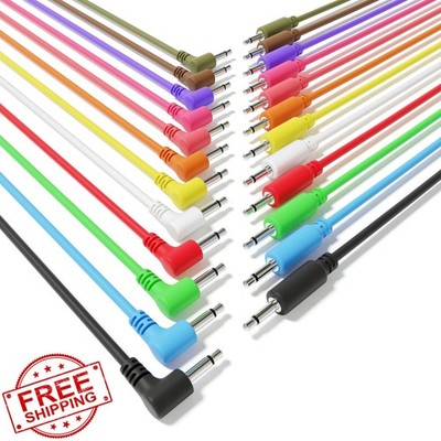 ExcelValley Eurorack Synth Patch Cables TS 3.5mm 12-Pack 30cm