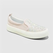 Art Class Girl&rsquo;s Size 5 Shoes Pink Rhinestone Hanna Slip On Sneakers New