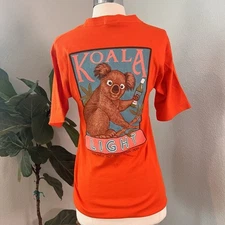 Vintage Koala Light Shirt Womens Medium Frate Graphic 87 USA Orange