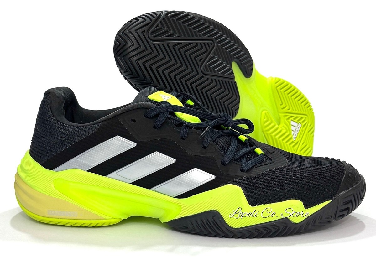 Size 10 - adidas Barricade 13 Black Lucid Lemon