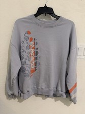 FP Movement Free People All Star Logo Crewneck Oversized Sweatshirt XS Blue/Gray