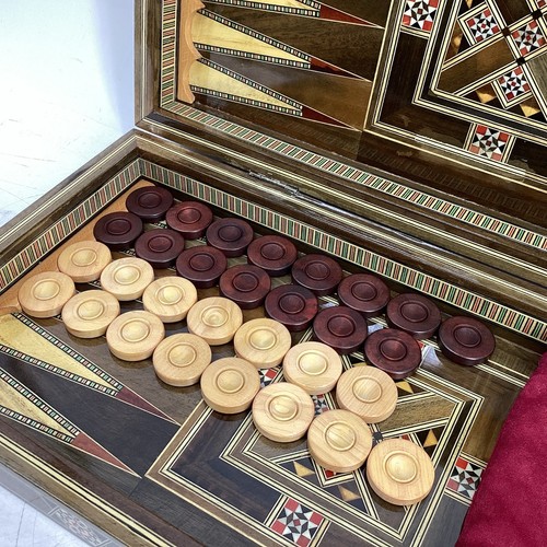 Helena Wood Art Handmade Walnut Wood Backgammon Set 20inch - Picture 3 of 13