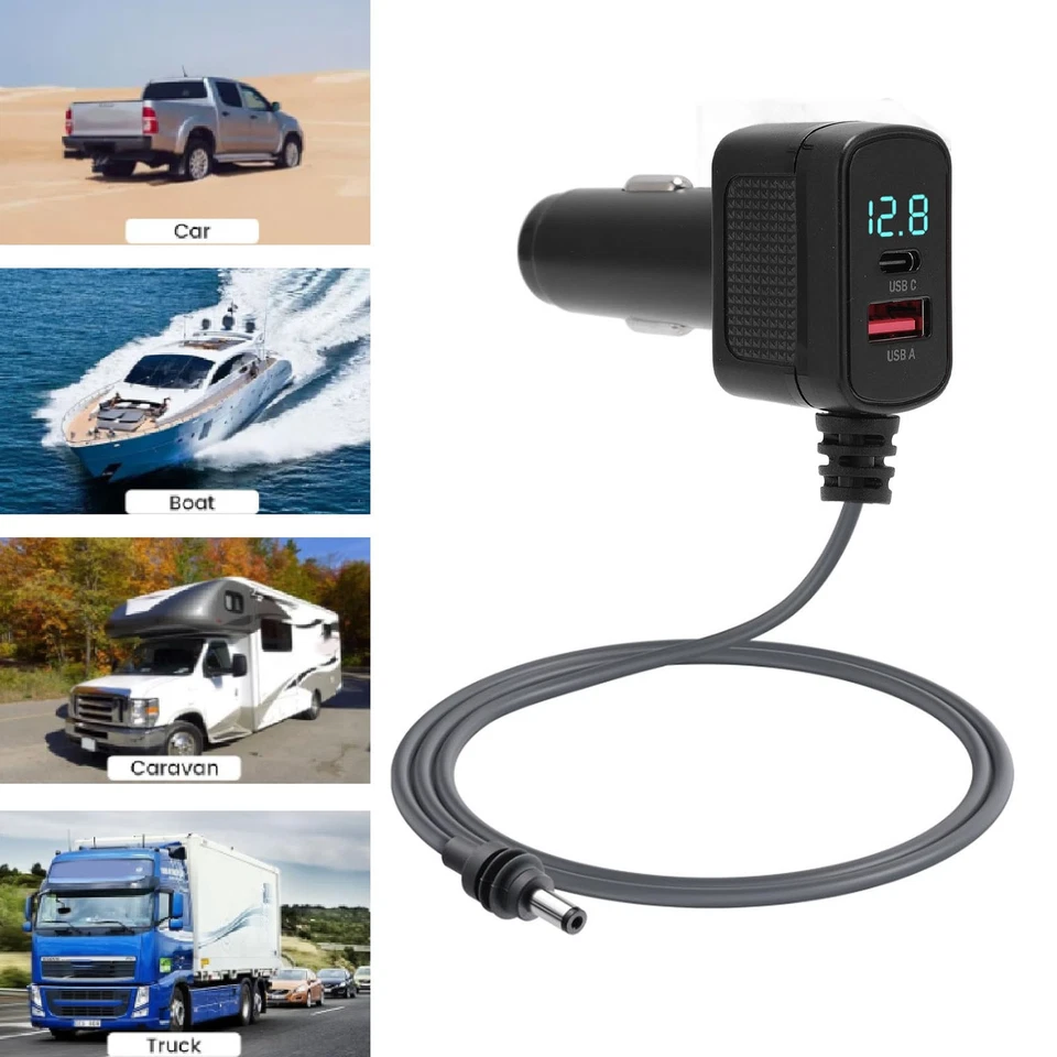 .›DC Satellite Power Cable For Car 6.5FT USB C 36W Fast Charging Satellite Car C - Image 2 of 4