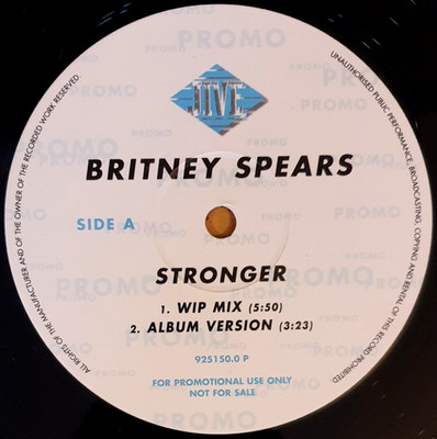 BRITNEY SPEARS - STRONGER -  ORIGINAL 2000 UK 12'' PROMOTIONAL VINYL SINGLE - EX